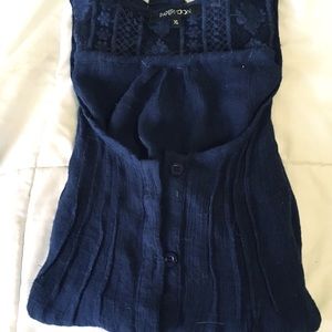 Navy blue lace blouse